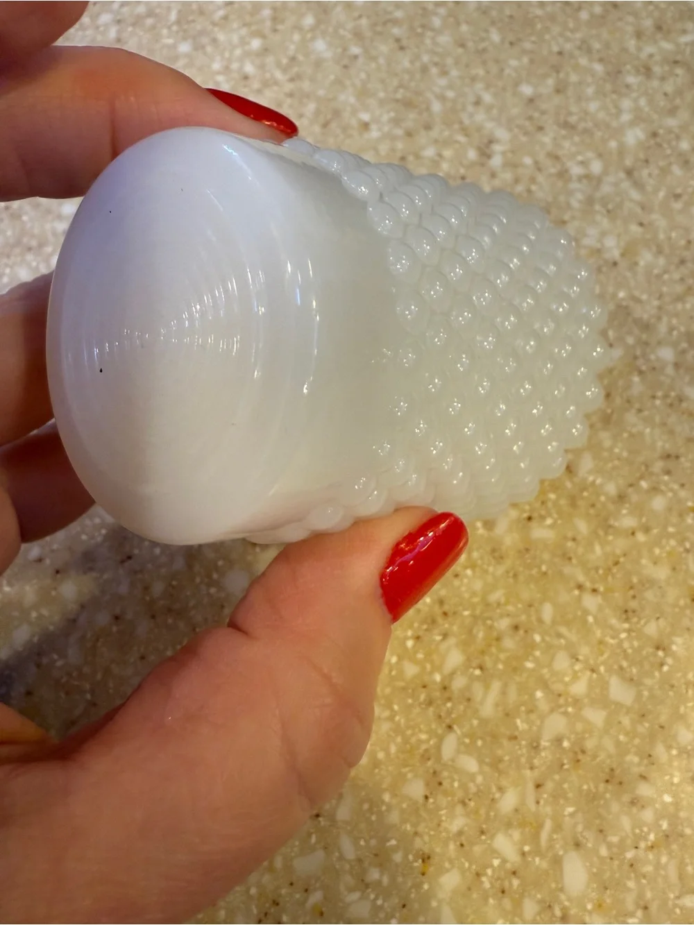 Vintage White Milk Glass Hobnail votive tea light candle holder